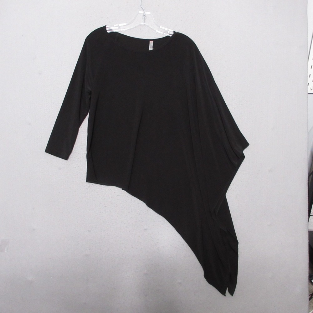 Last Tango Poncho Top XS Black Asymmetrical Travel Lagenlook Cover‎ Up USA NWT